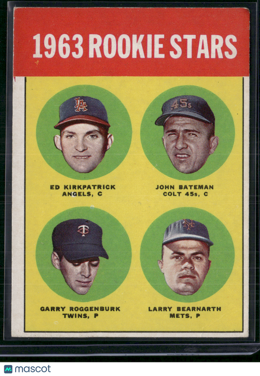 1963 Topps KIRKPATRICK/BATEMAN/ROGGENBURK/BEARNARTH #386 1963 Rookie Stars (VG)