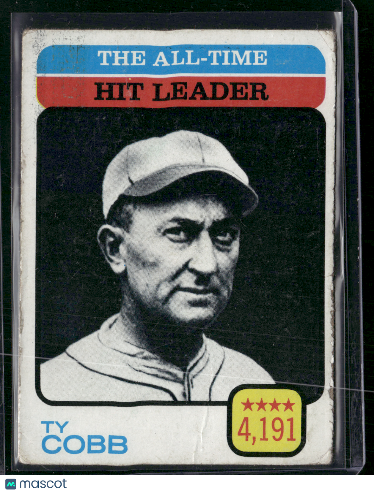 1973 Topps TY COBB #471 All Time Hit Leader Edge Chipping Wrinkle (VG)