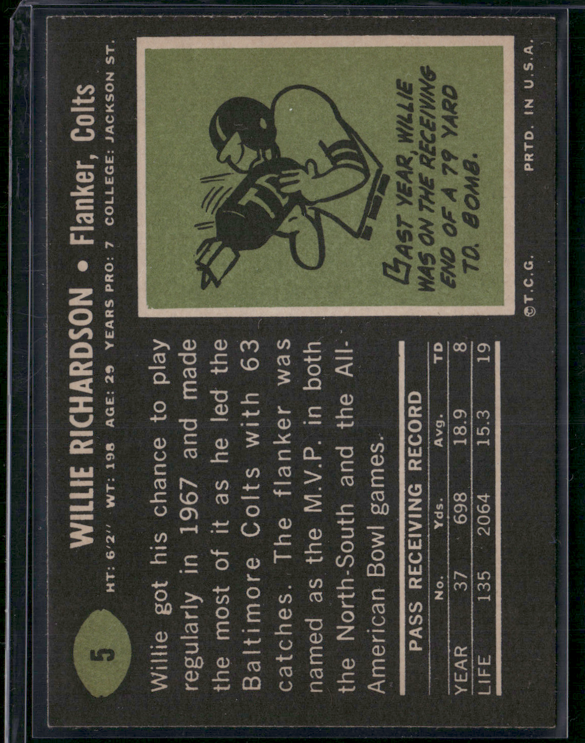 1969 Topps WILLIE RICHARDSON #5 (EX-EX/MT)
