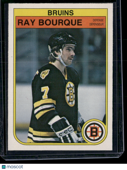 1982 O-Pee-Chee RAY BOURQUE #7 Slight Back Edge Crush (EX)