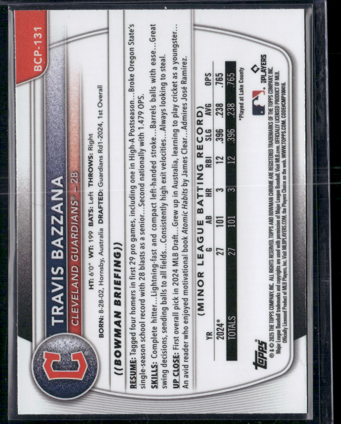 2025 TRAVIS BAZZANA #BCP-131 Chrome