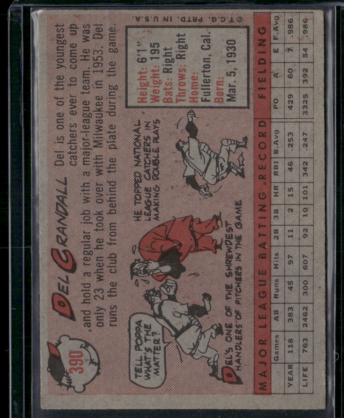 1958 Topps DEL CRANDALL #390