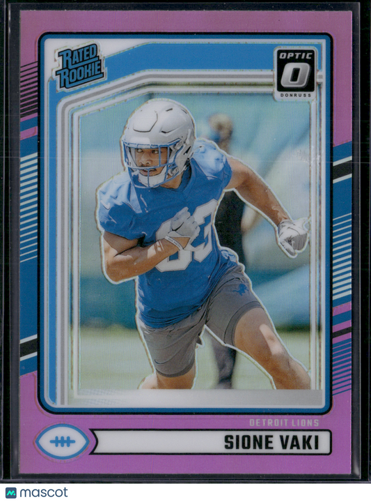2024 Donruss Football SIONE VAKI #332 Optic Preview Pink Prizm Rookie RC