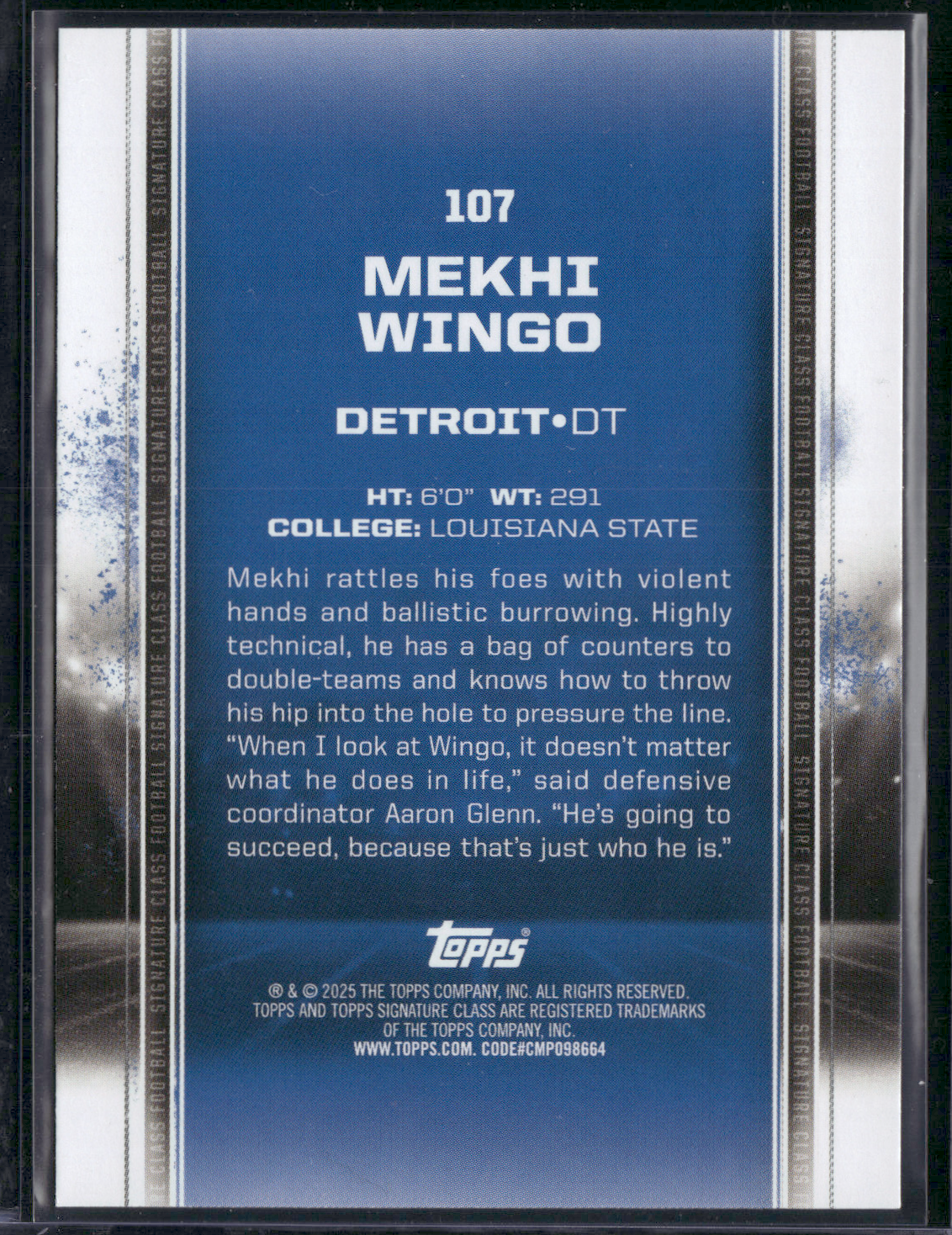 2024 Topps Signature Class MEKHI WINGO #107 BRONZE Rookie Card RC