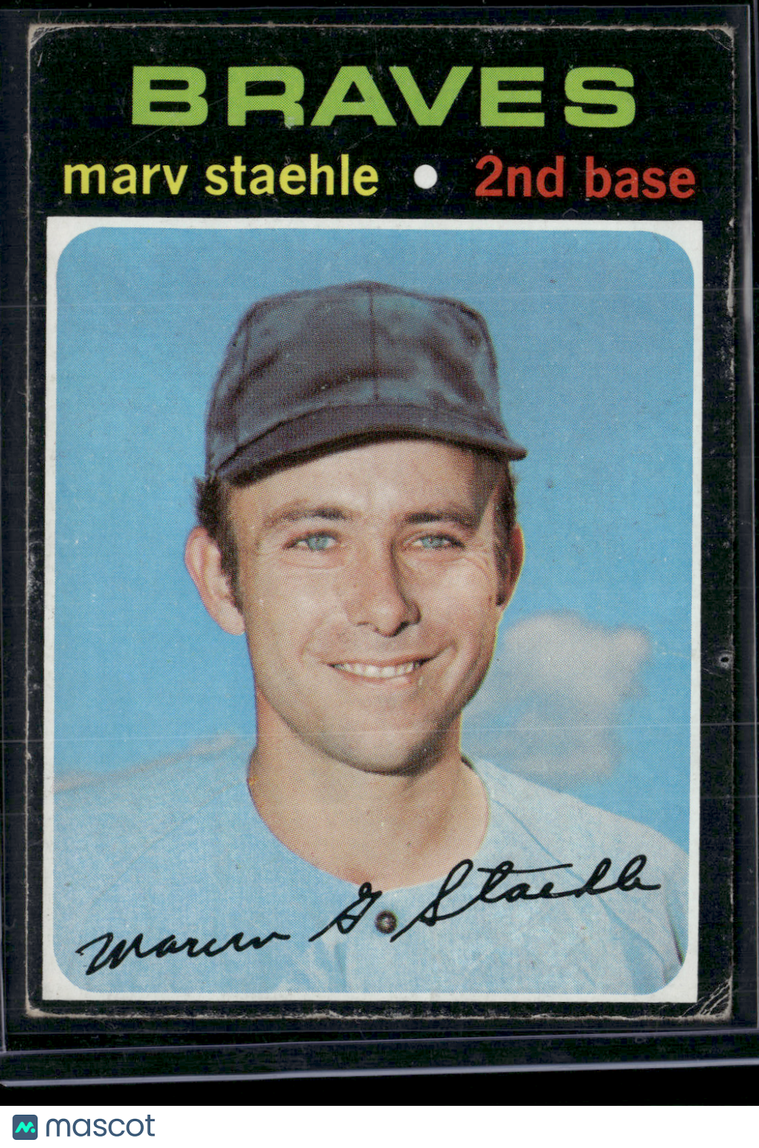 1971 Topps MARV STAEHLE #663 Surface Dent on Back (VG)
