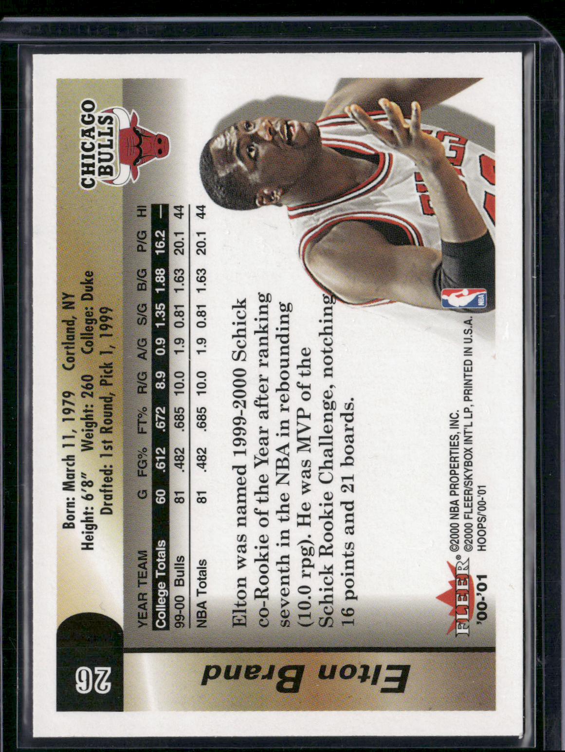 2000 Fleer ELTON BRAND #26 Hot Prospects Refractor (NM)