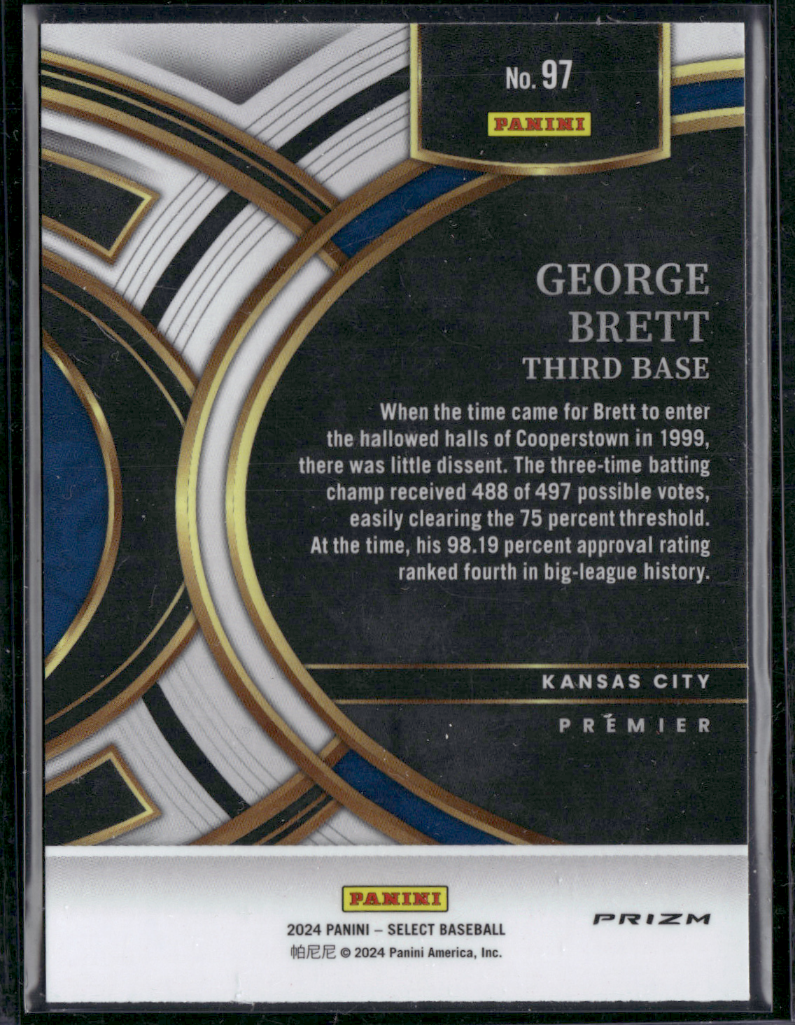 2024 Select GEORGE BRETT #97 Premier Level Holofoil (NM)