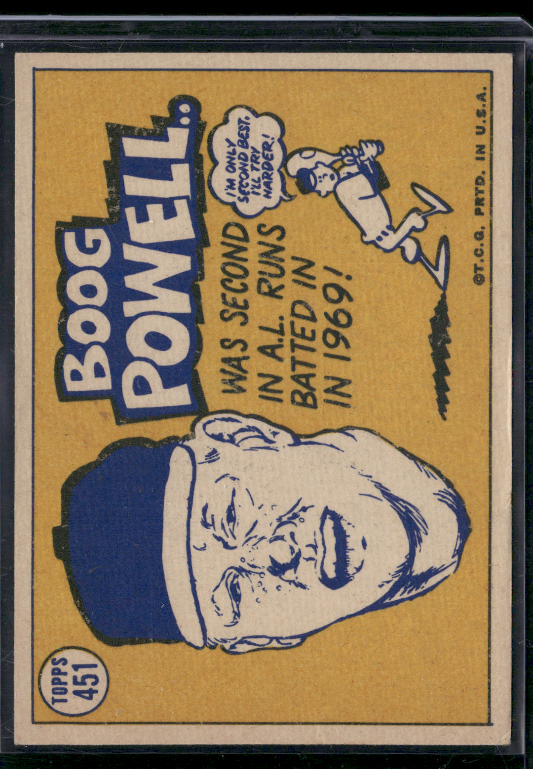 1970 Topps BOOG POWELL #451 All Star Print Snow (VG-VG/EX)