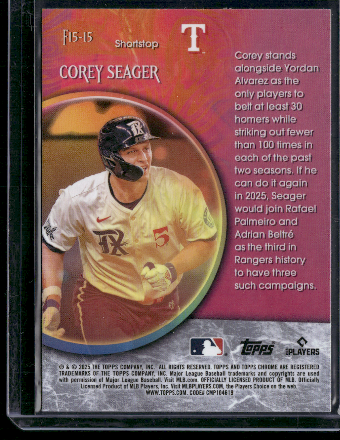 2025 Topps Chrome COREY SEAGER #F15-15 Fortune 15