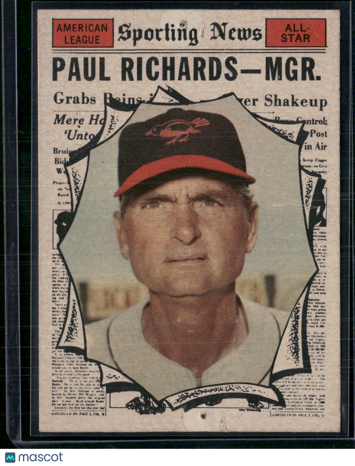 1961 Topps PAUL RICHARDS #566 All Star Pinholes (Poor)