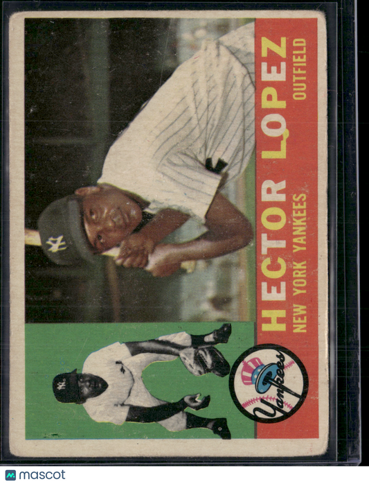1960 Topps HECTOR LOPEZ #163 Corner Crease (Good)