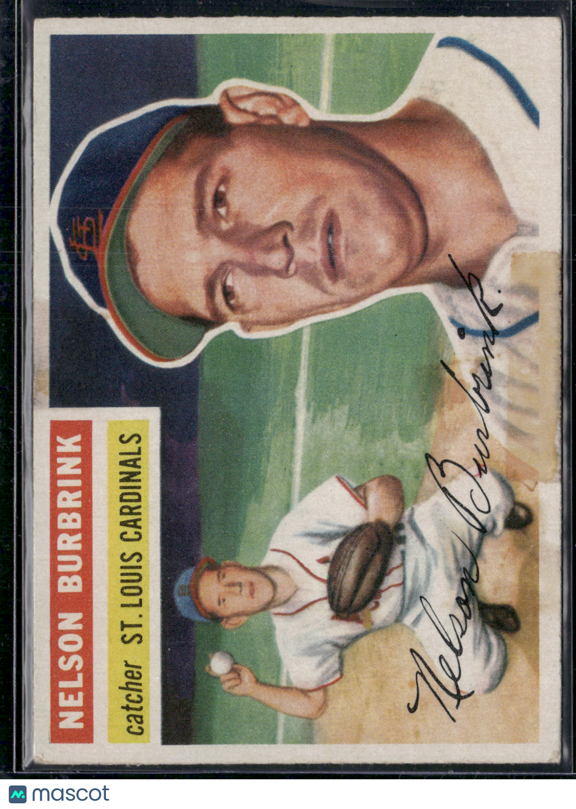 1956 Topps NELSON BURBRINK #27 Tape Stains