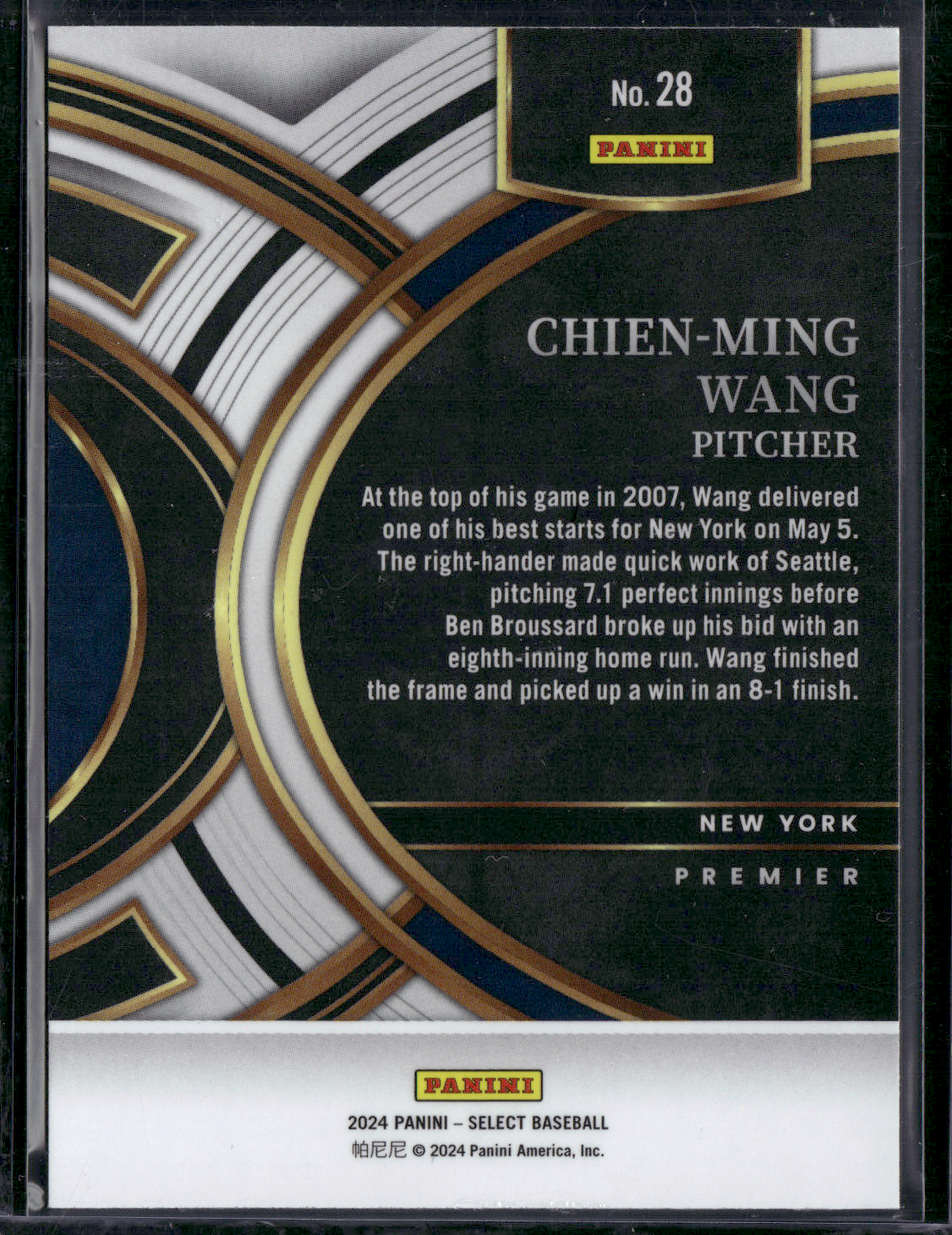 2024 Select Baseball CHIEN-MING WANG #28 Premier