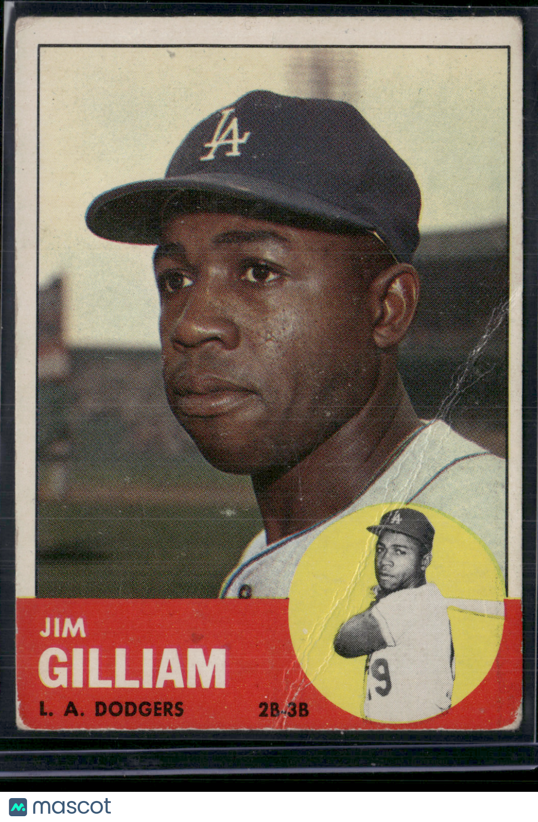 1963 Topps JIM GILLIAM #80 Crease (Good)