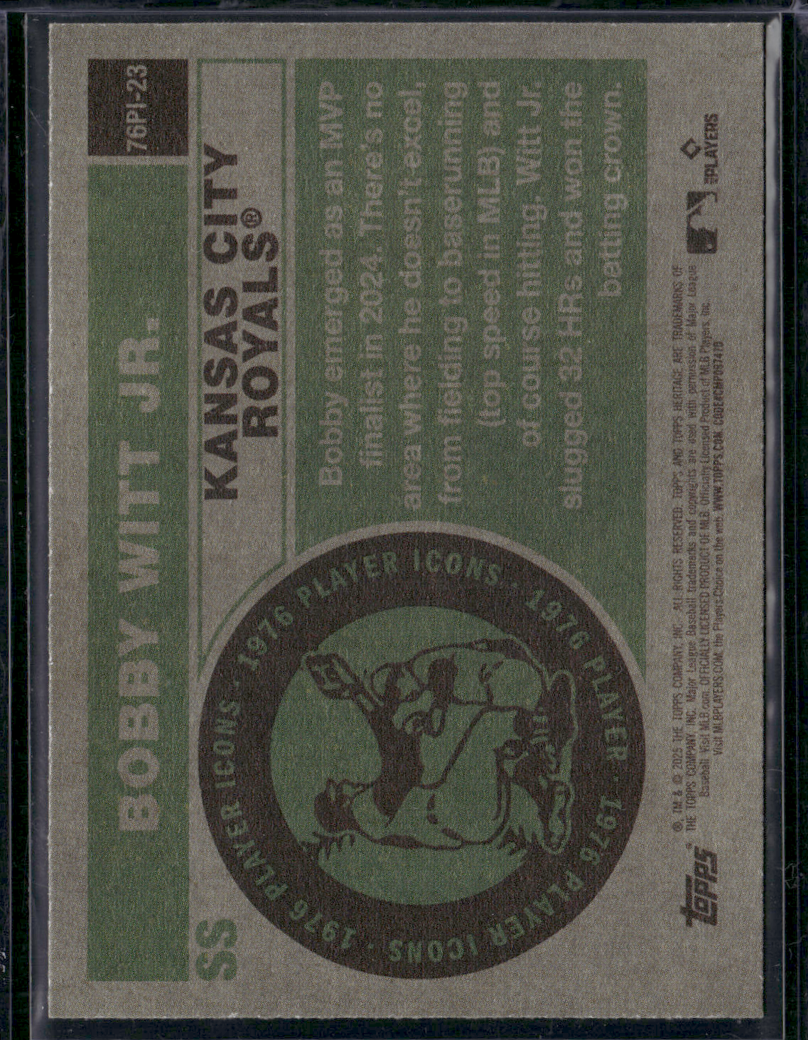2025 Heritage BOBBY WITT JR #76PI-23 1976 Player Icons (NM)