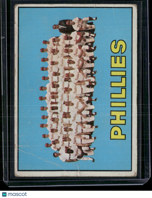 1967 Topps PHILADELPHIA PHILLIES #102 Wrinkles Corner Crease (Good)