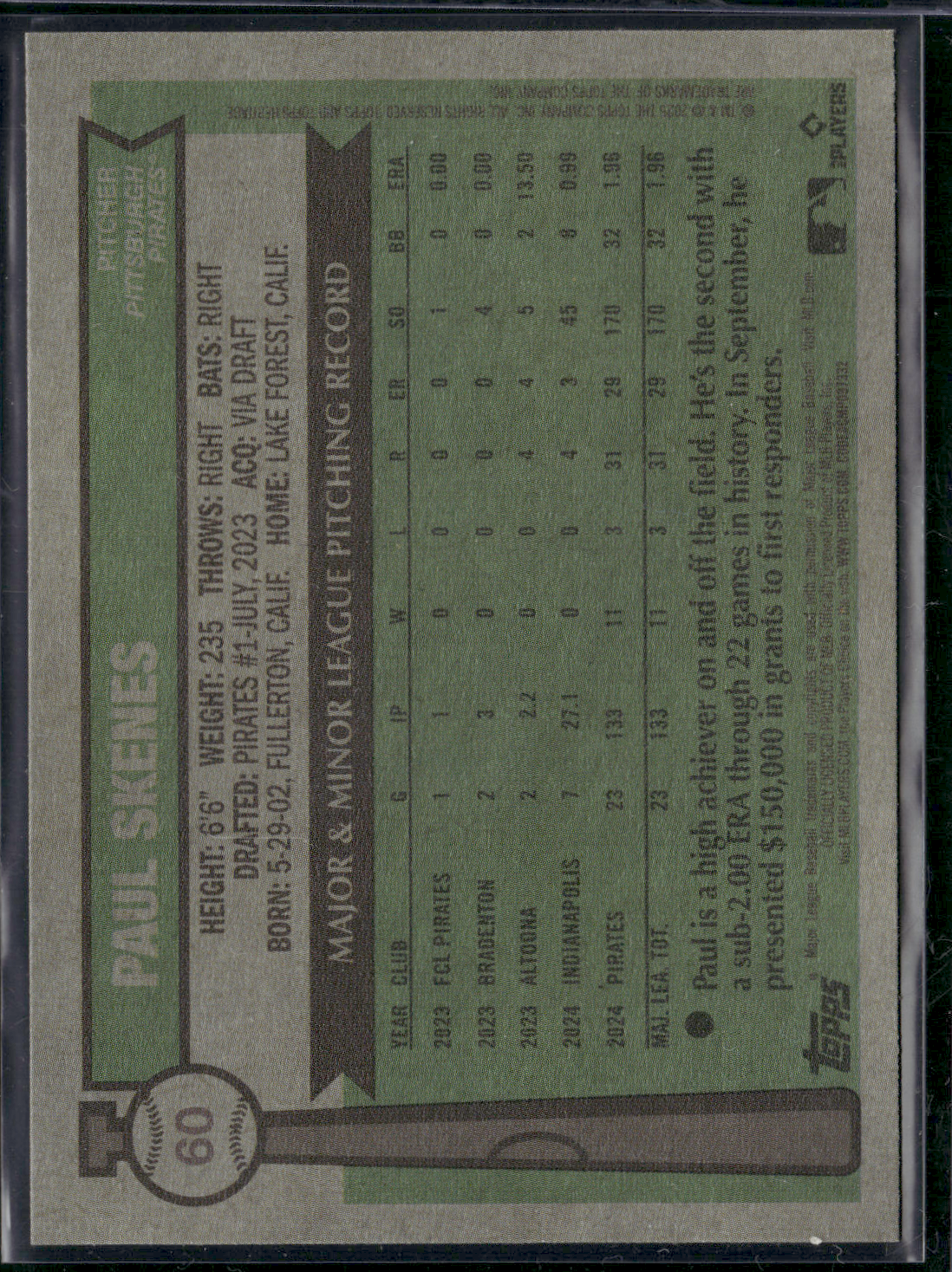 2025 Heritage PAUL SKENES #60 All Star Rookie Cup (NM)