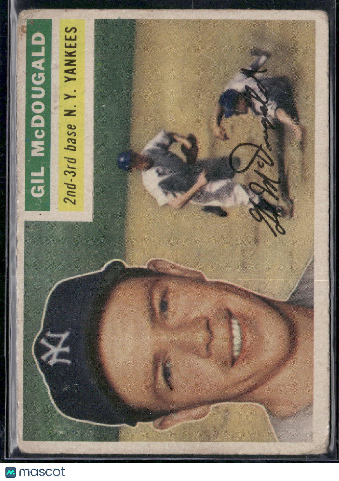 1956 Topps GIL MCDOUGALD #225 Creasing and Wrinkles