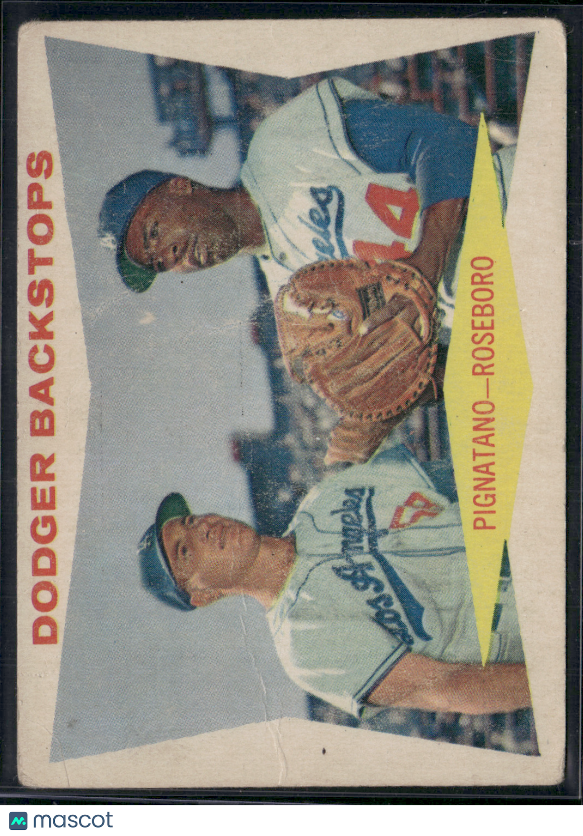 1960 Topps JOHN ROSEBORO/JOE PIGNATANO #292 Dodger Backstops Light Wrinkles (VG)