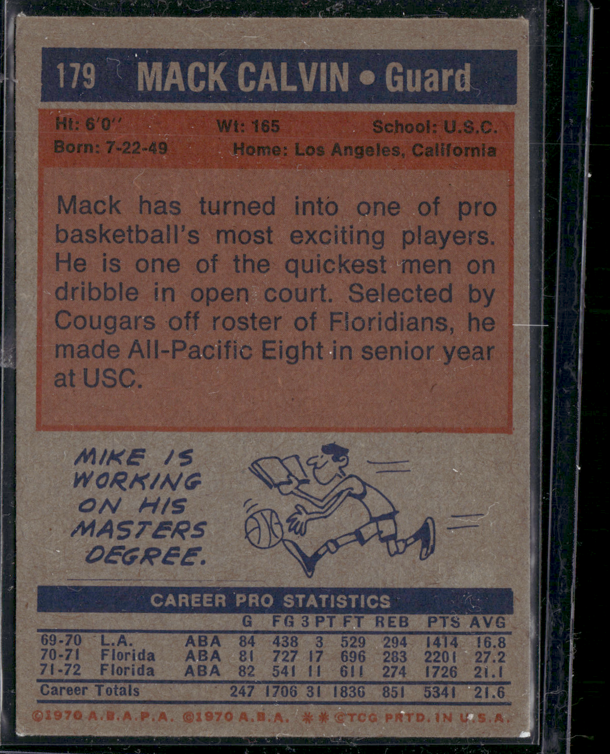 1972 Topps MACK CALVIN #179