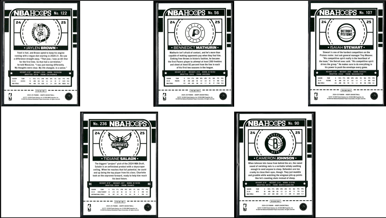 2024 NBA Hoops 5 ~ CARDLOT Jaylen Brown/Cameron Johnson (NM)