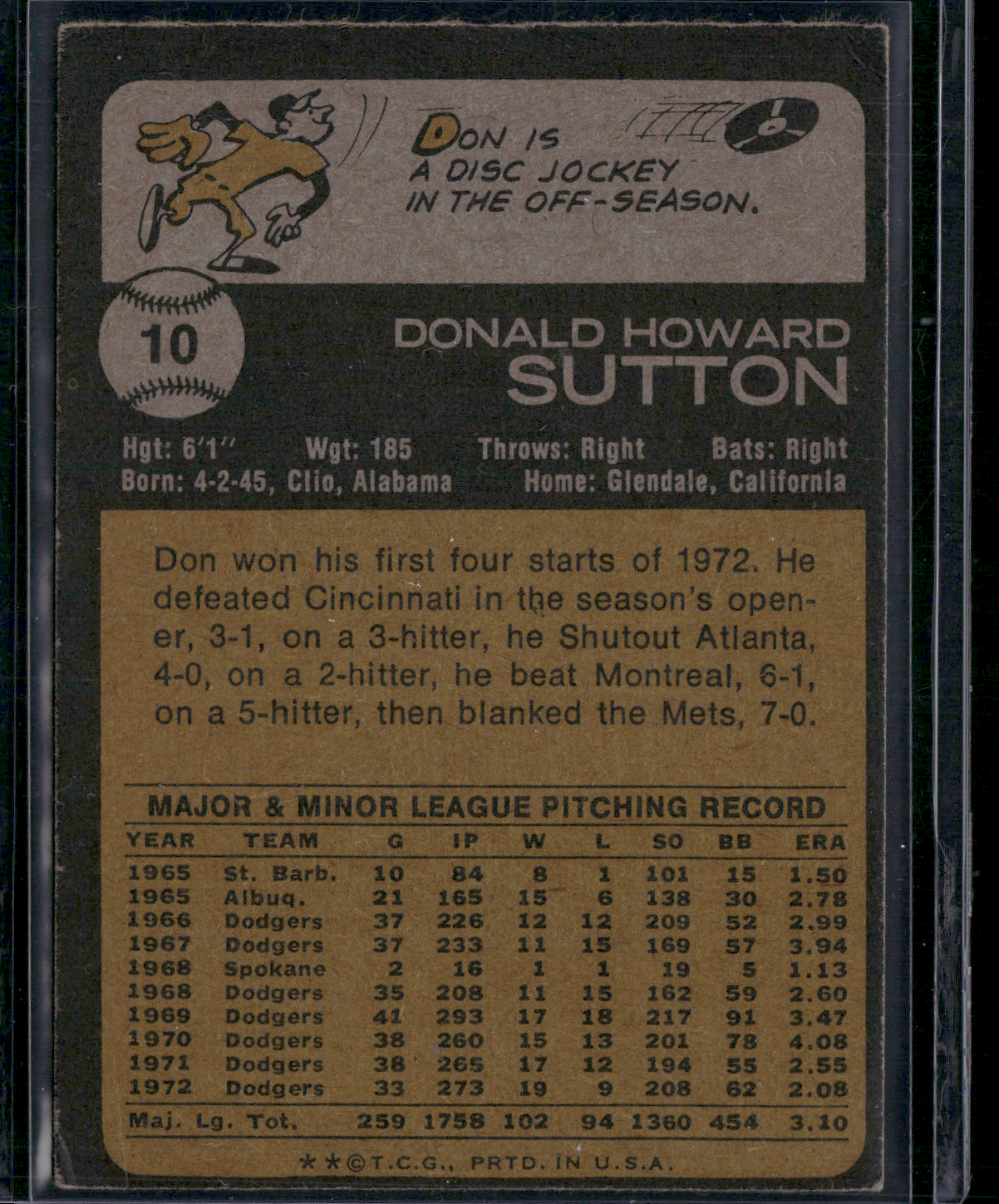 1973 Topps DON SUTTON #10