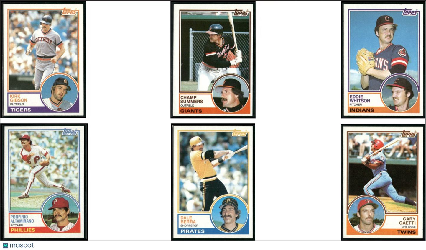 1983 Topps 6 - CARDLOT Kirk Gibson/Gary Gaetti (NM)