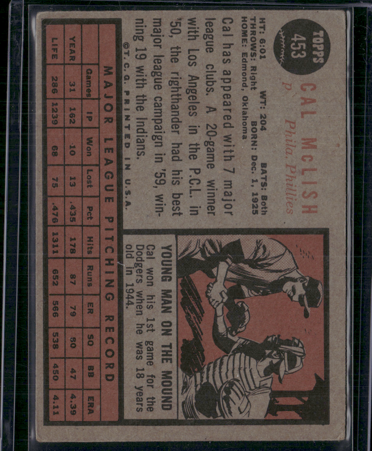 1962 Topps CAL MCLISH #453