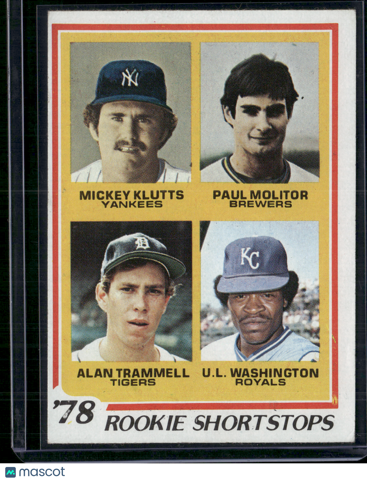 1978 Topps PAUL MOLITOR/TRAMMELL/KLUTTS #707 1978 Rookie Shortstops (VG/EX-EX)