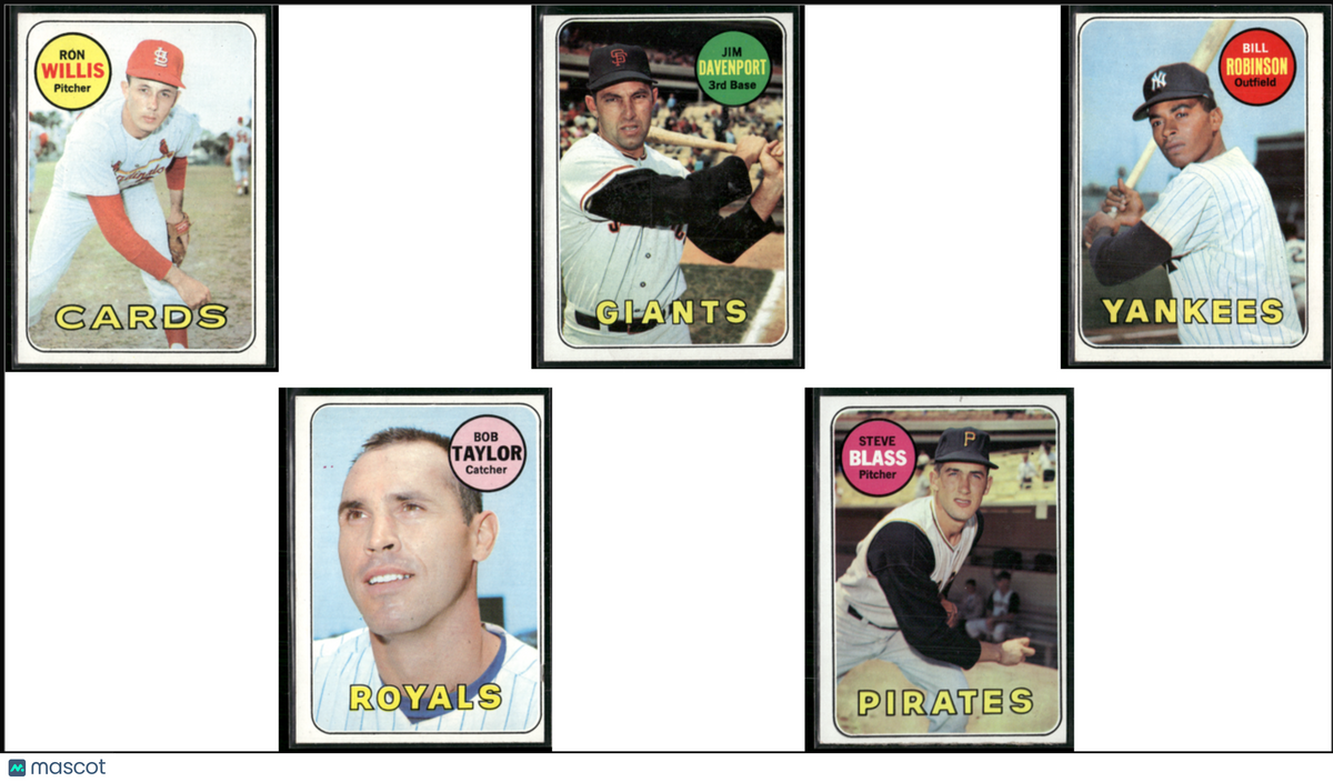 1969 Topps 5~CARDLOT Ron Willis/Steve Blass (EX-EX/MT)