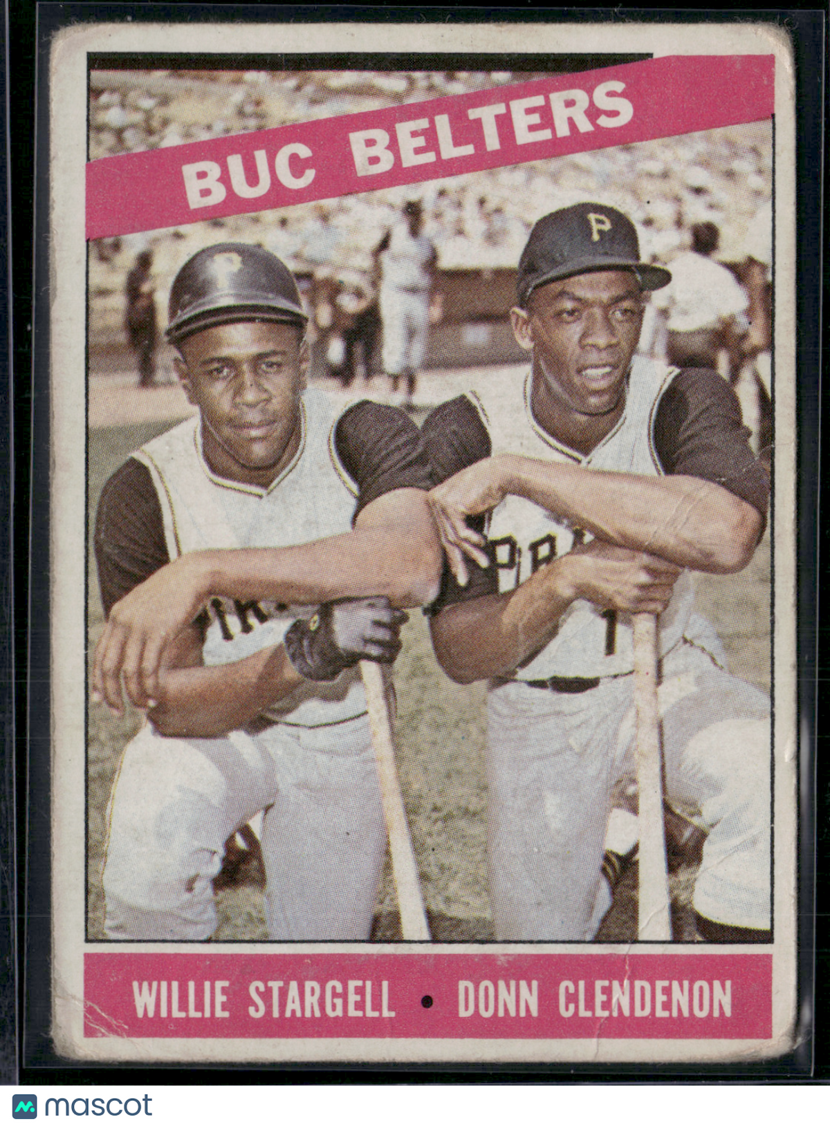 1966 Topps WILLIE STARGELL/DONN CLENDENON #99 Buc Belters Wrinkles (Good)