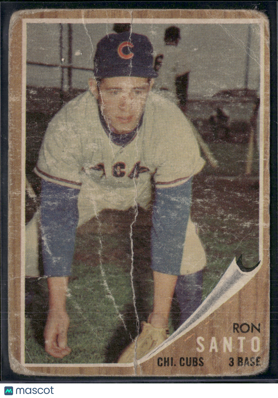 1962 Topps RON SANTO #170 Toning Crease (Fair)