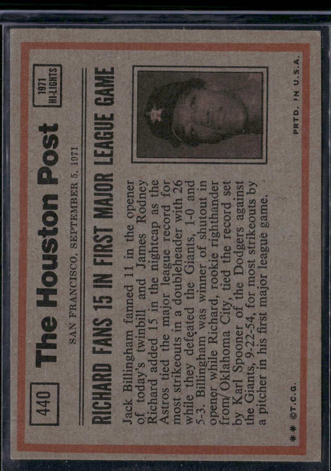 1972 Topps BILLY WILLIAMS #440 IN ACTION