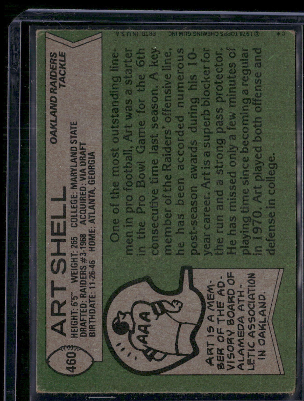 1978 Topps ART SHELL #460 (VG/EX)
