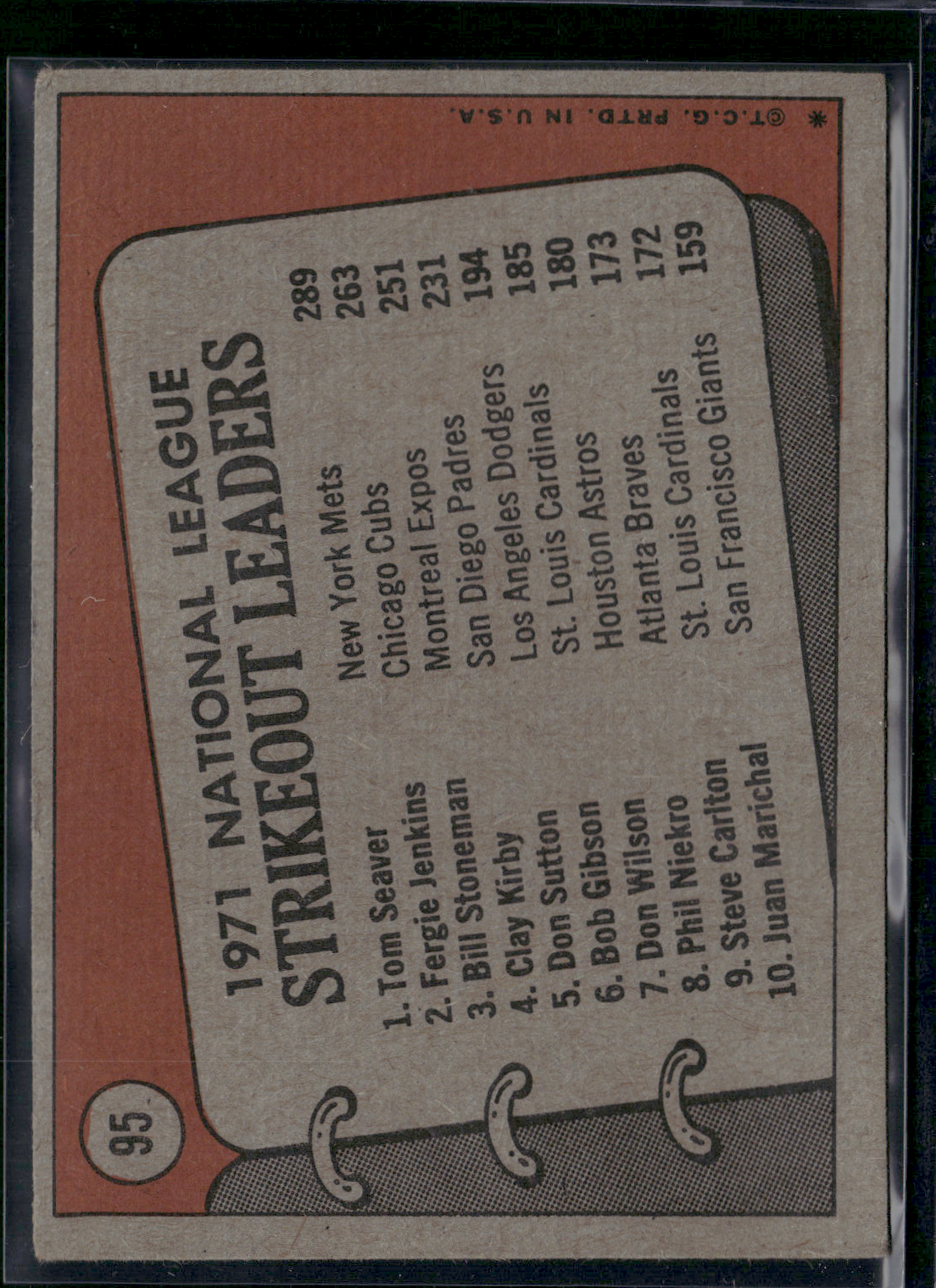 1972 Topps TOM SEAVER/FERGIE JENKINS/BILL STONEMAN #95