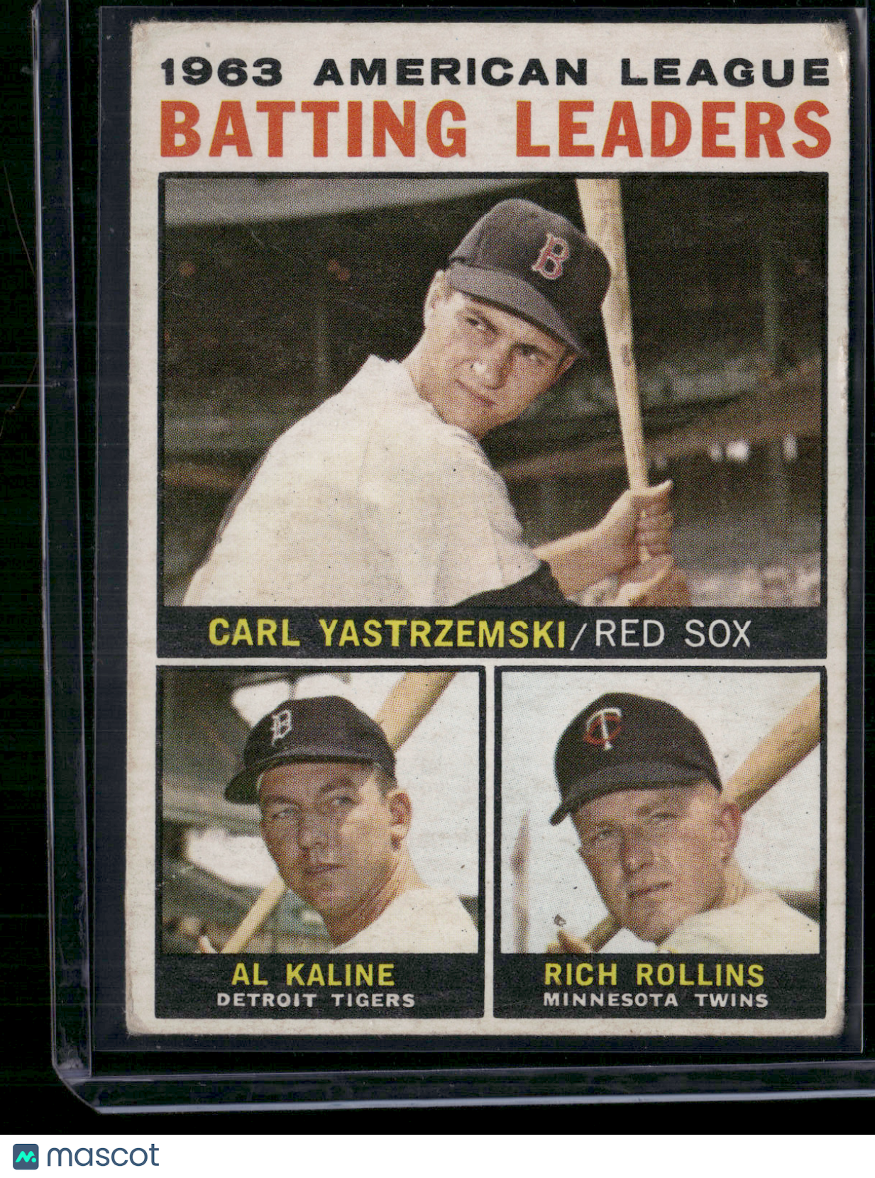 1964 Topps CARL YASTRZEMSKI/KALINE/ROLLINS #8 1963 AL Batting Leaders(Good)