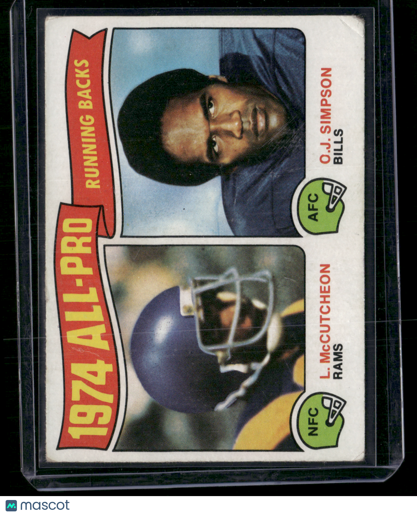 1975 Topps O.J. SIMPSON/MCCUTCHEON #209 1974 All Pro Running Backs (VG/EX)