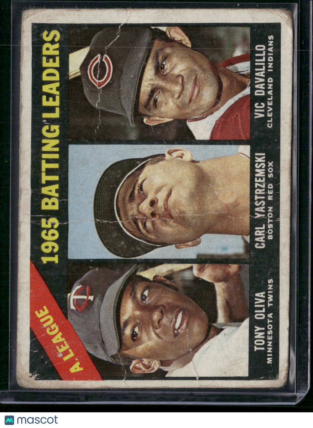 1966 Topps CARL YASTRZEMSKI/OLIVA/DAVALILLO #216 1965 AL Batting Leaders (Good)