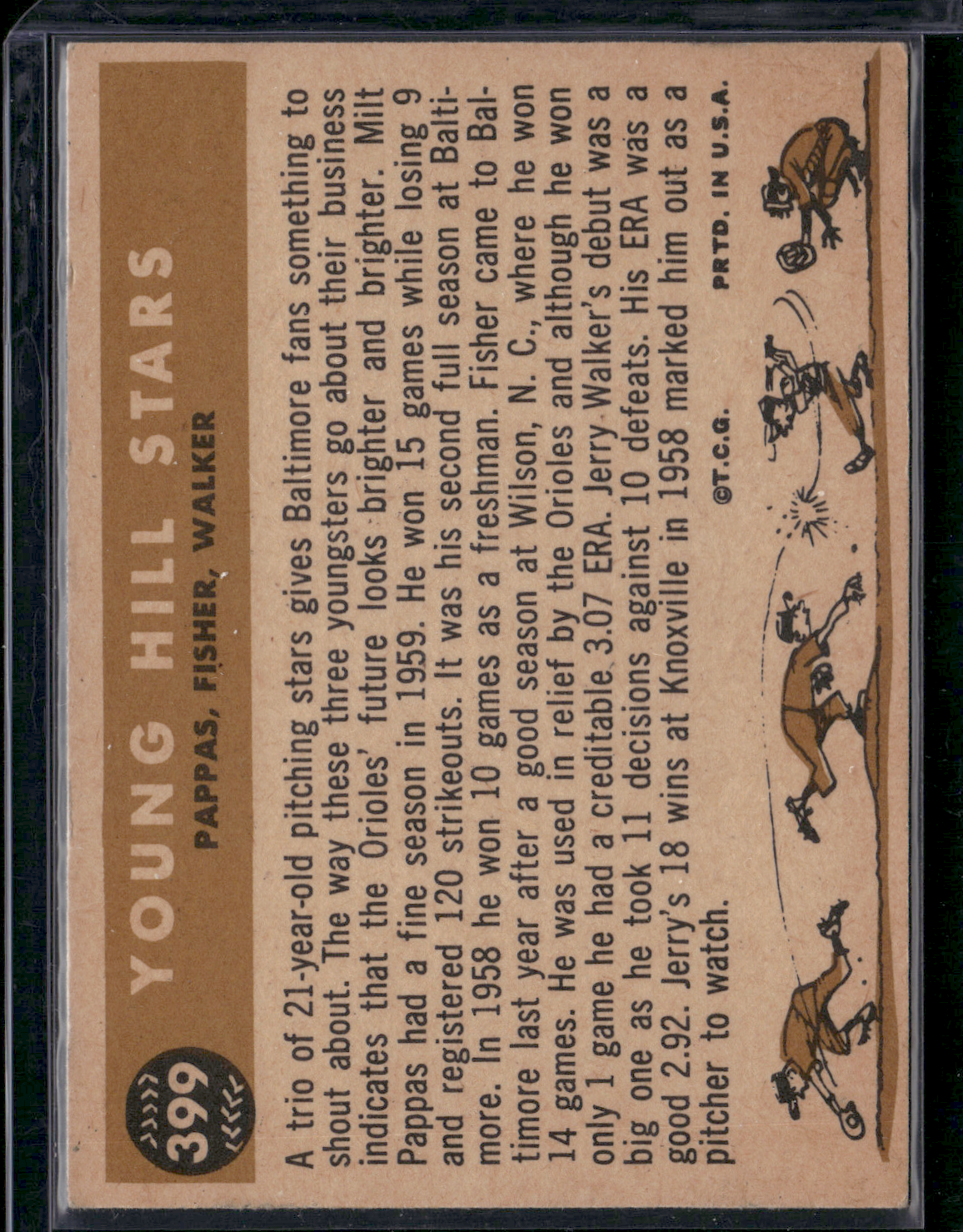 1960 Topps YOUNG HILL STARS #399 Pappas/Fisher/Walker (VG)