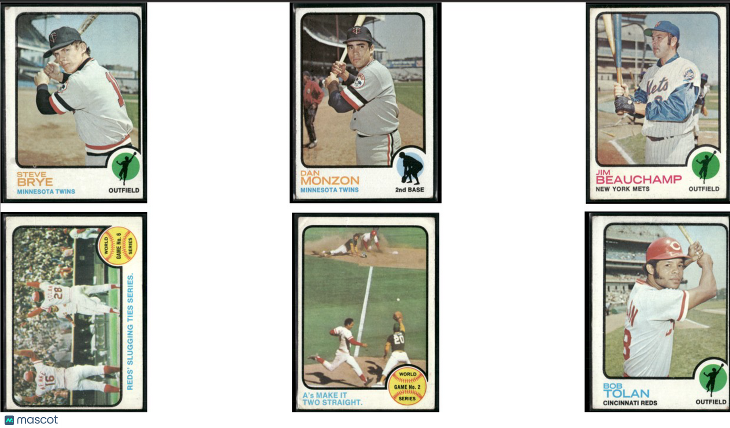 1973 Topps 6 ~ CARDLOT Steve Brye/Bob Tolan (VG-VG/EX)