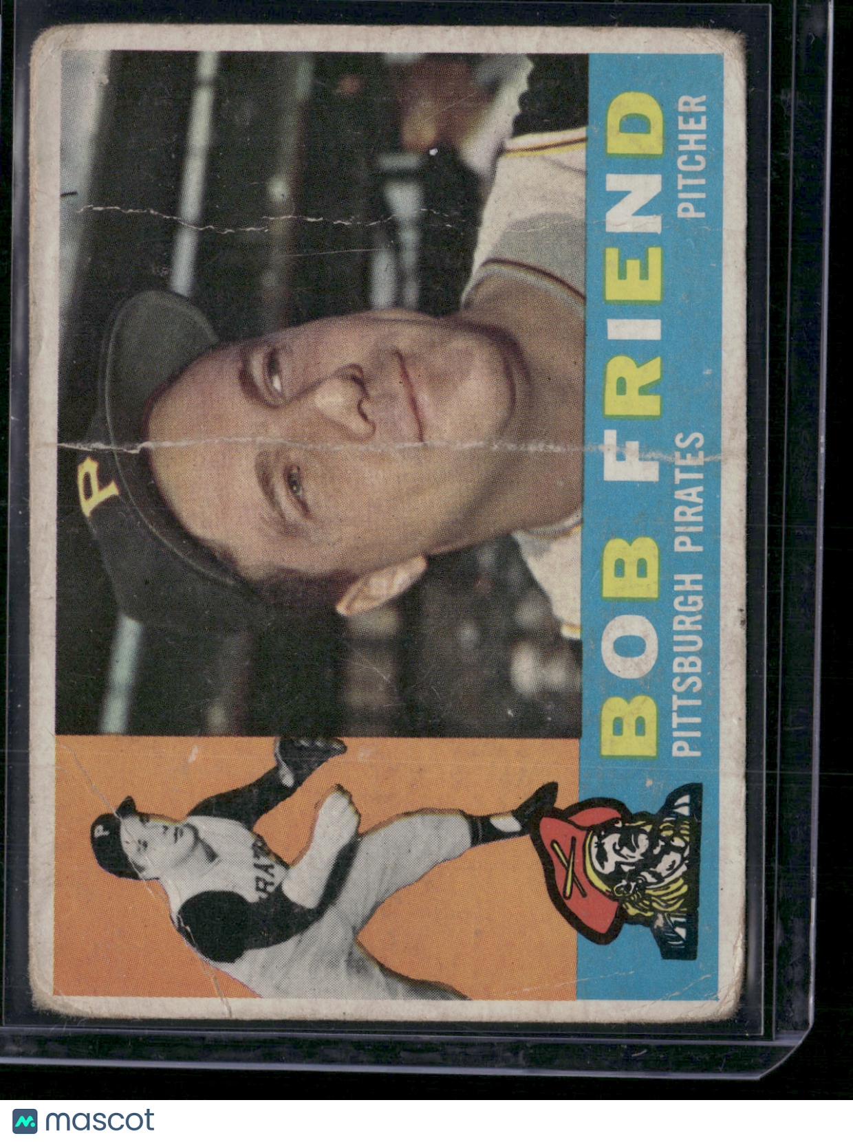 1960 Topps BOB FRIEND #437 Wrinkles Crease (Good-VG)