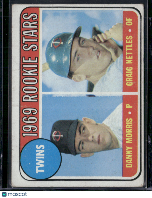1969 Topps MORRIS/NETTLES #99 1969 Twins Rookie Stars Surface scratches Wrinkles