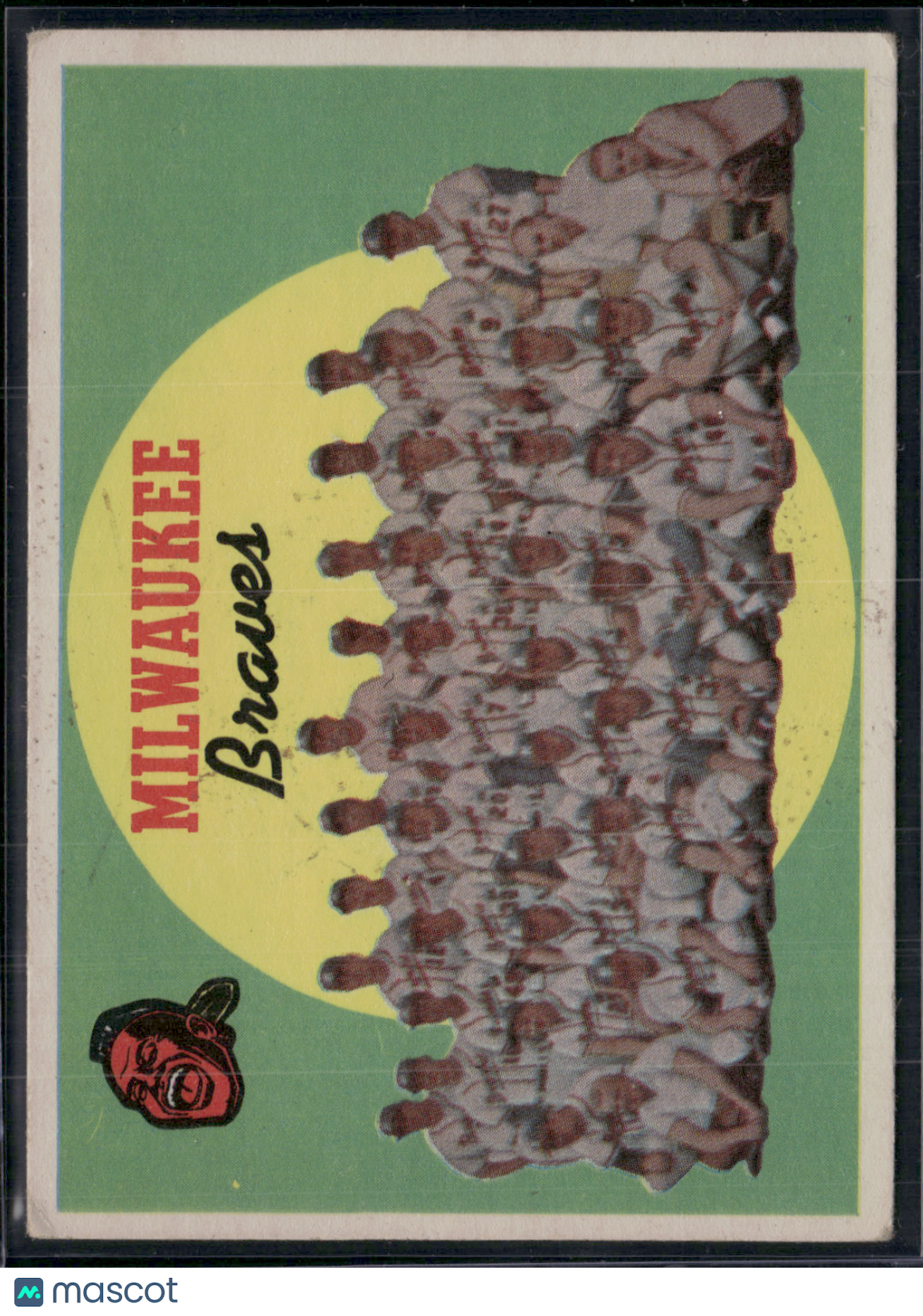 1959 Topps MILWAUKEE BRAVES #419 Light Wax Stain (VG-VG/EX)