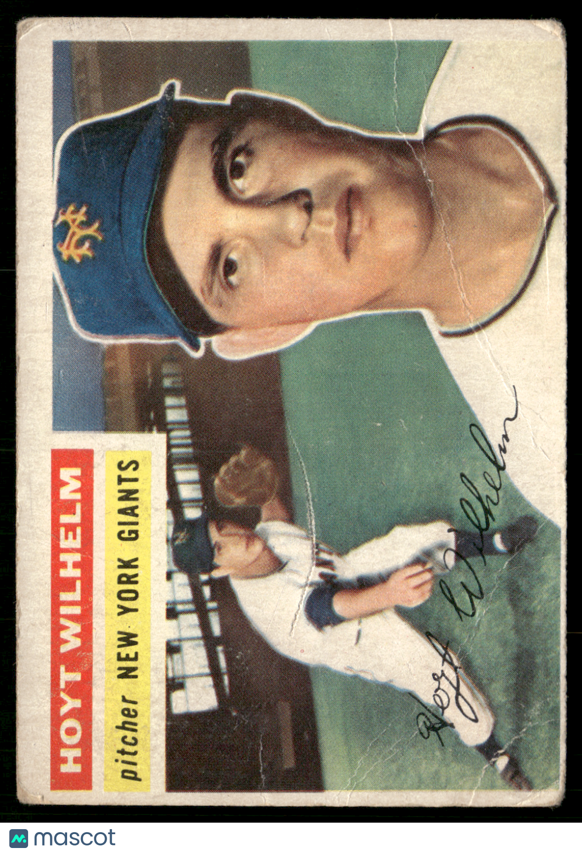 1956 Topps HOYT WILHELM #307 Scratch Crease Wrinkles (Fair)
