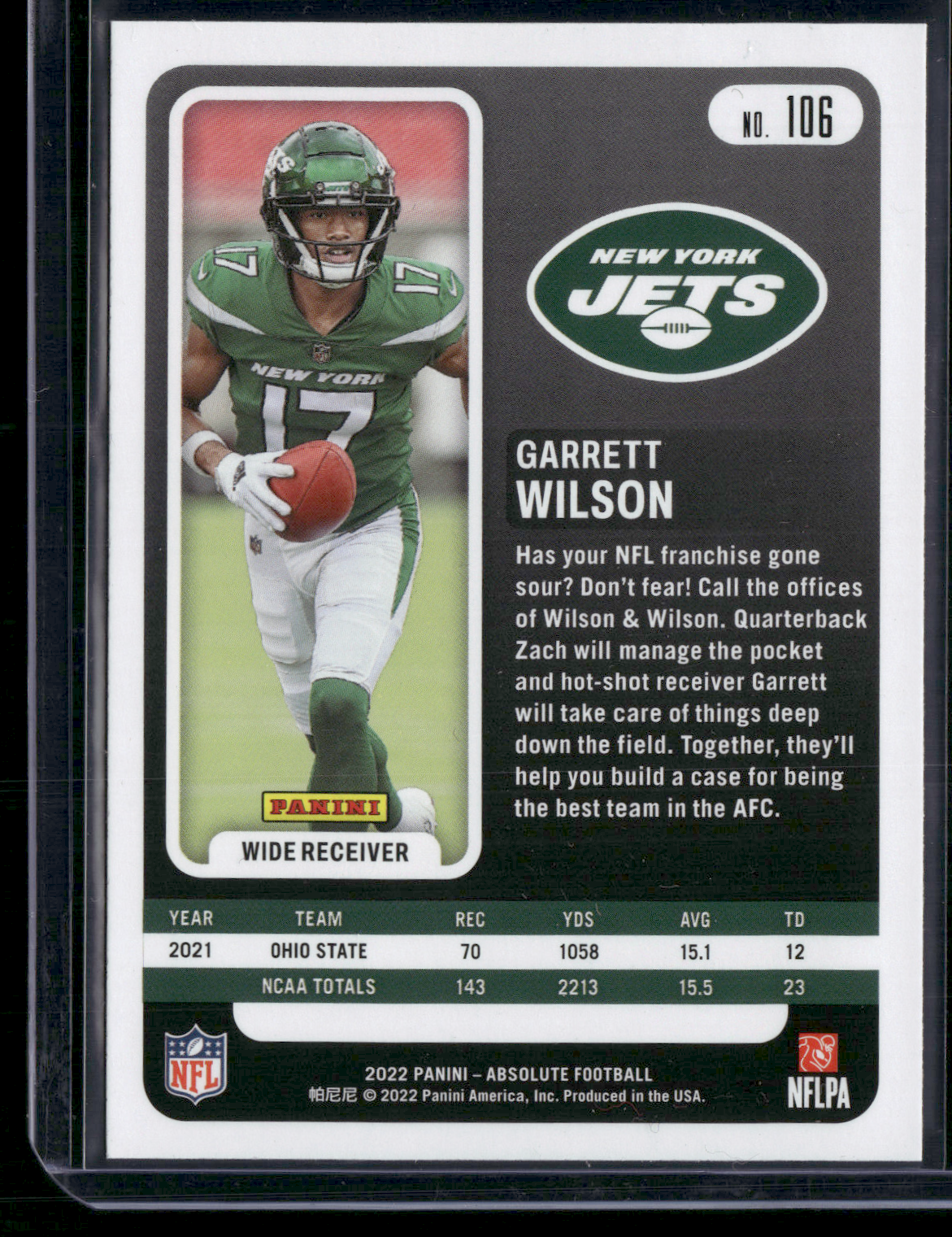 2022 Absolute GARRETT WILSON #106 Rookie RC (NM)