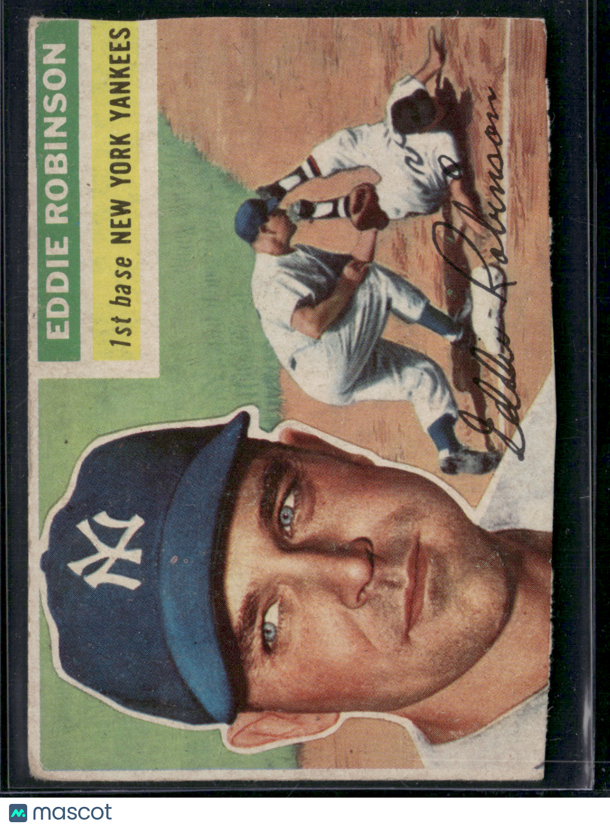 1956 Topps EDDIE ROBINSON #302 Trimmed