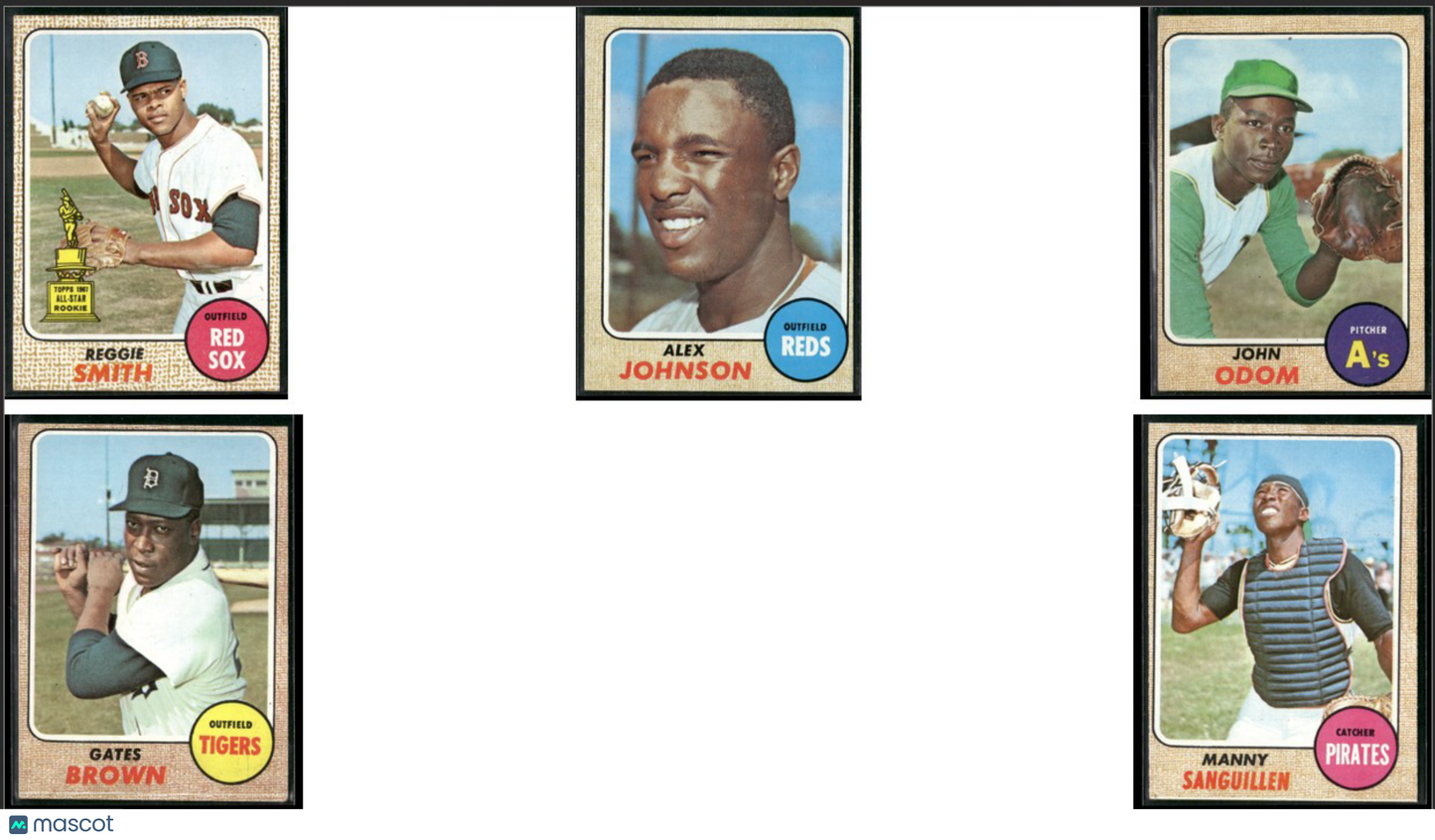 1968 Topps 5 ~ CARDLOT Reggie Smith/Manny Sanguillen (VG/EX-EX)