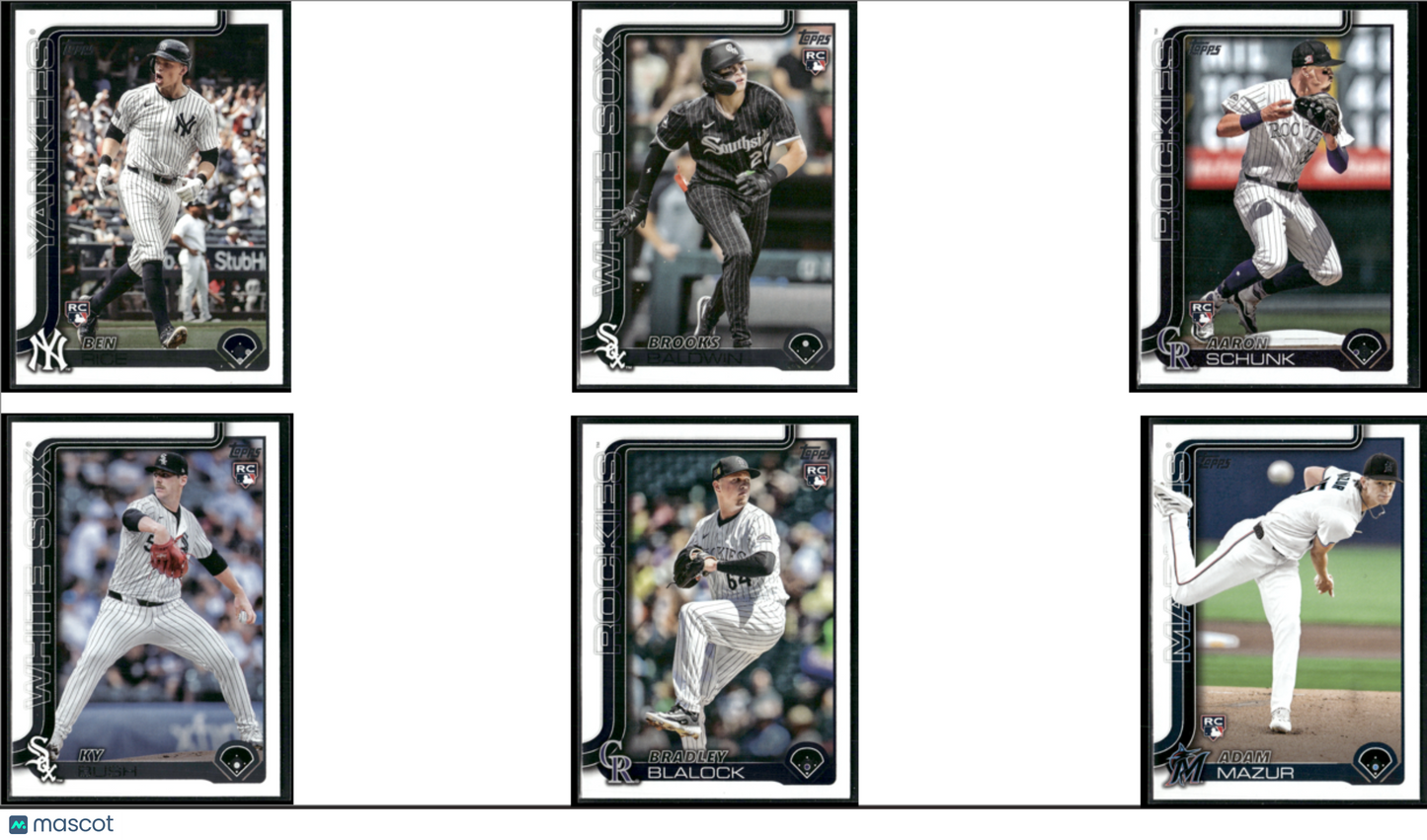 2025 Topps ROOKIES 6 ~ CARDLOT Ben Rice/Adam Mazur (NM)