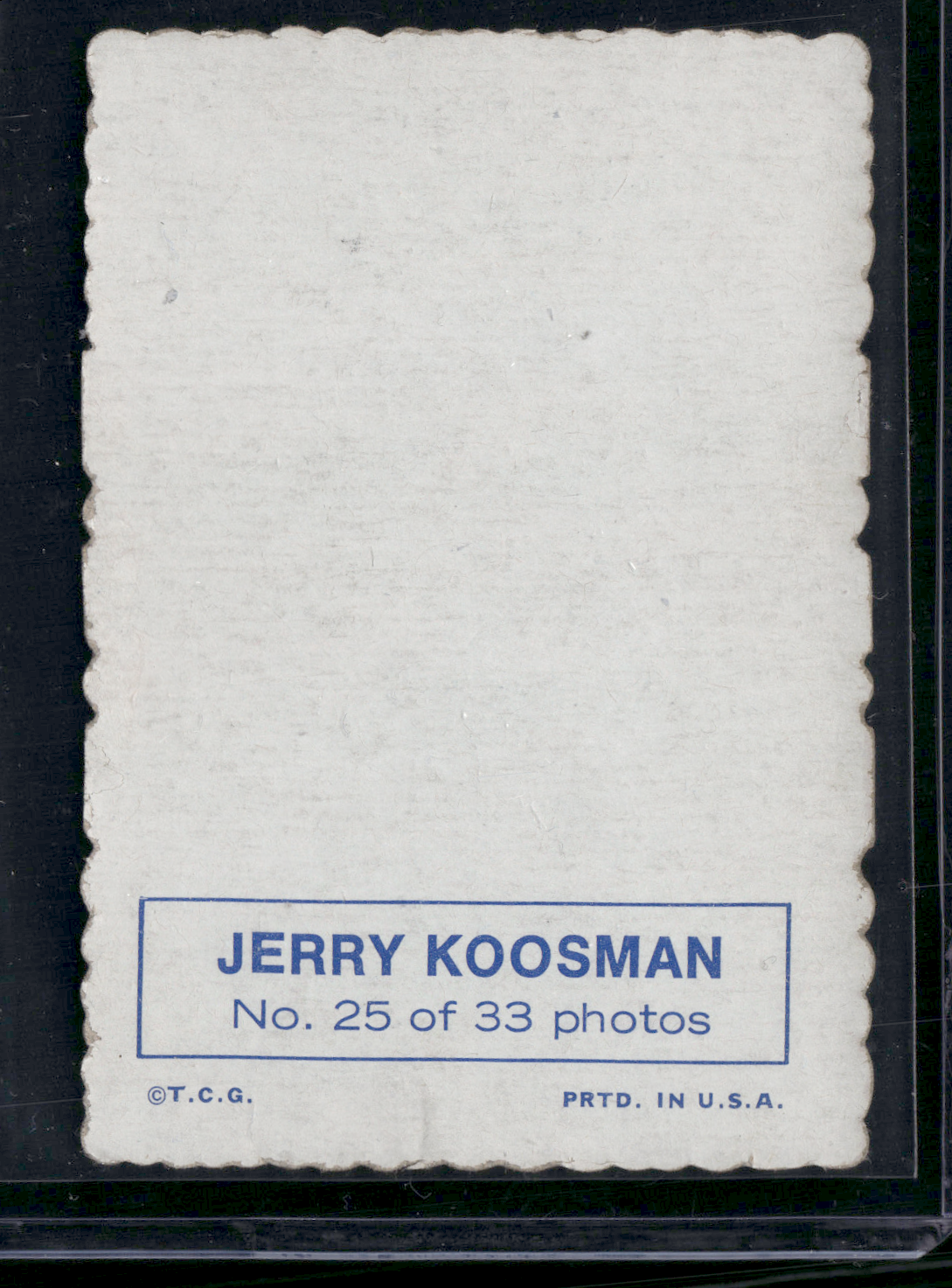 1969 Deckle JERRY KOOSMAN #25 Surface Dents (Good)