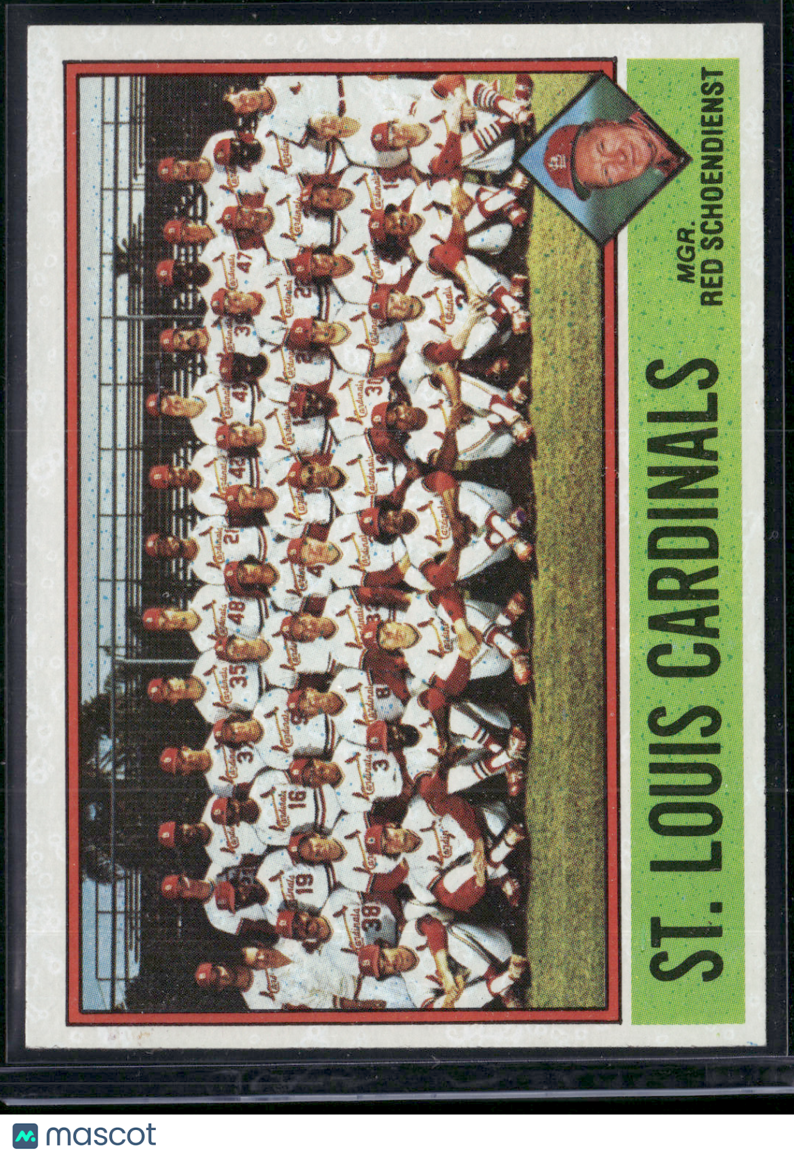 1976 Topps ST. LOUIS CARDINALS #581 Print Snow (EX)